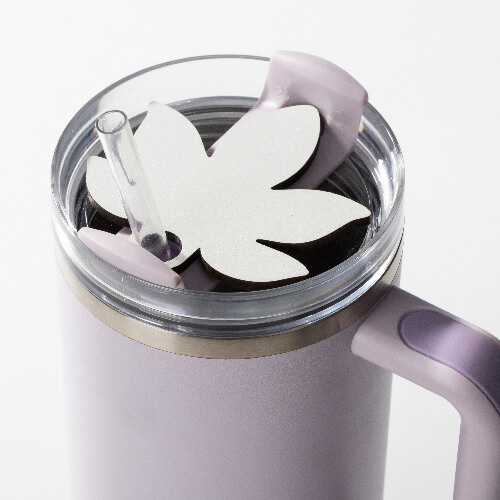 Plakietka imienna z płyty pilśniowej z brokatem do kubka 1200 ml do sublimacji - liść