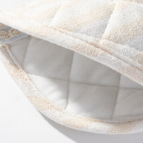 Rękawica kuchenna termoizolacyjna do sublimacji - kremowa w żółte paski