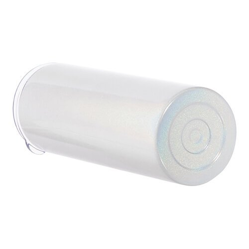 Kubek 600 ml ze słomką do sublimacji - biały opalizujący