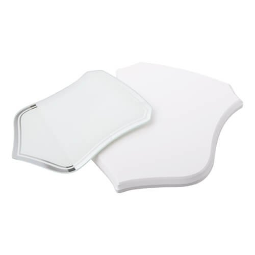 Szklana ramka - tarcza na białym podkładzie MDF do sublimacji