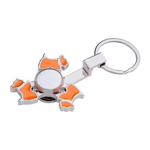 Brelok metalowy - spinner do sublimacji - Dog - pomarańczowy
