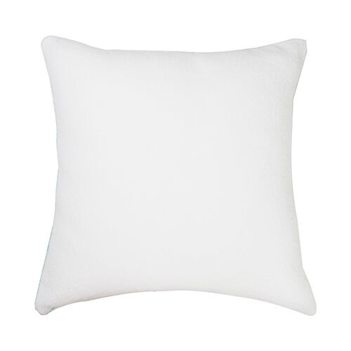 Poszewka pluszowa 40 x 40 cm do sublimacji - biało-zielona