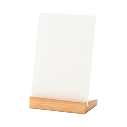 Szklana ramka z drewnianą podstawką o sublimacji - 12,7 x 17,8 cm