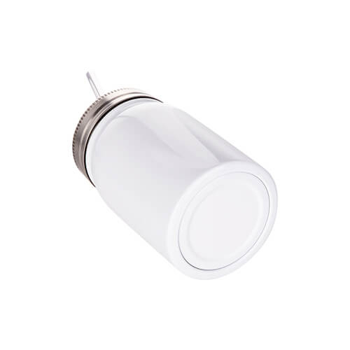 Kubek Mason Jar 500 ml ze słomką do sublimacji - biały