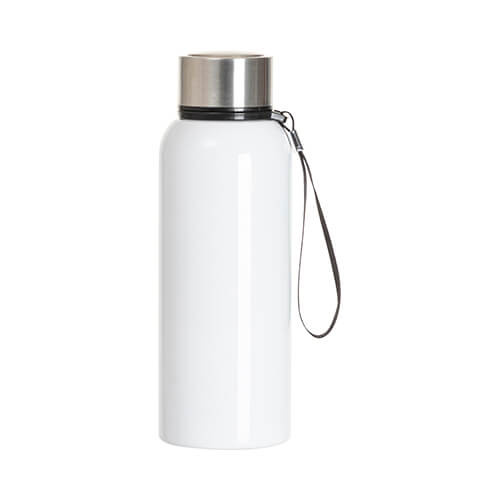 Butelka ze stali nierdzewnej 600 ml ze sznurkową rączką - biała