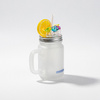 Kubek szklany, szroniony Mason Jar do sublimacji - sztuczny lód i cytryna