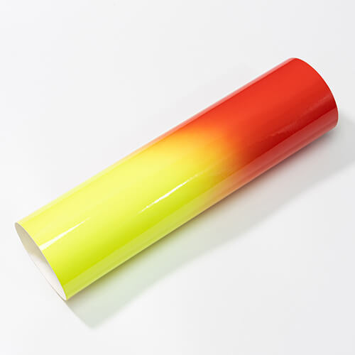 Arkusz folii samoprzylepnej zmieniającej kolor z pomarańczowego na żółty