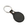 Brelok skórzano-metalowy do sublimacji - koło - czarny