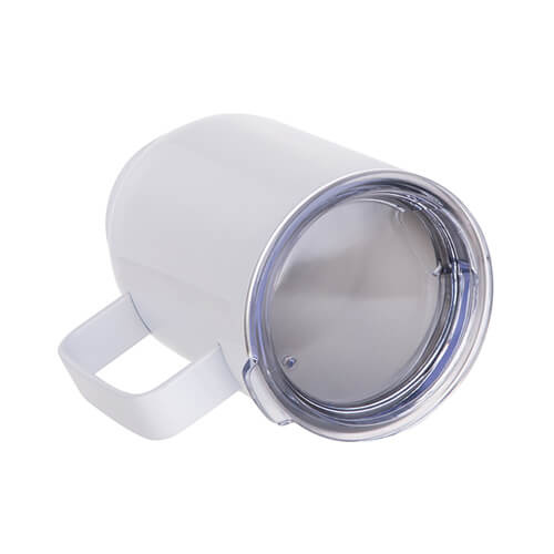 Wysoki, kubek metalowy 500 ml do kawy do sublimacji - biały