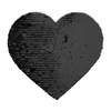 Dwukolorowe cekiny do sublimacji i aplikacji na tekstyliach - czarne serce 22 x 19,5 cm na białym podkładzie