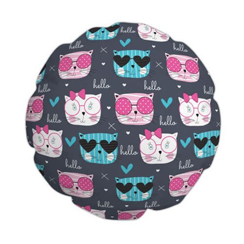 Poszewka z poliestru Ø 60 cm do sublimacji - Kot i pies