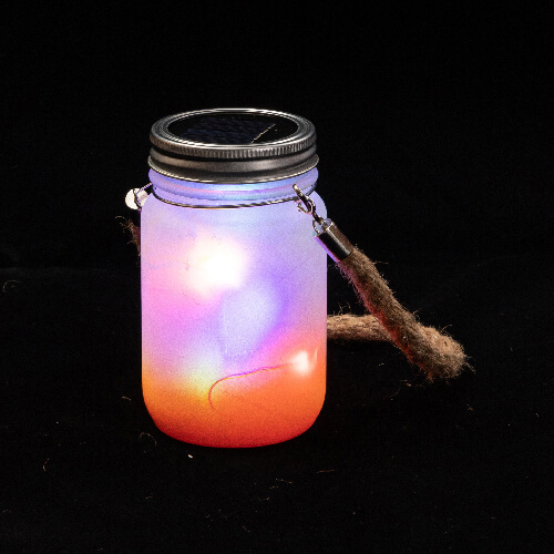 Lampion 450 ml z uchwytem ze sznurka - pomarańczowy gradient