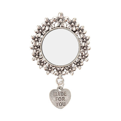 Okrągła broszka z zawieszką w kształcie serca do sublimacji