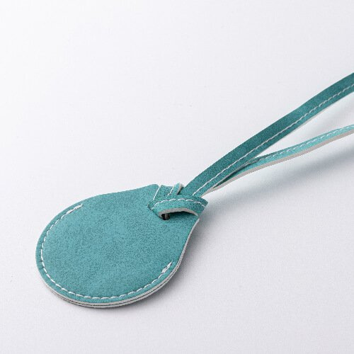 Skórzana zawieszka z paskiem na bagaż / etui na AirTag do sublimacji - zielona