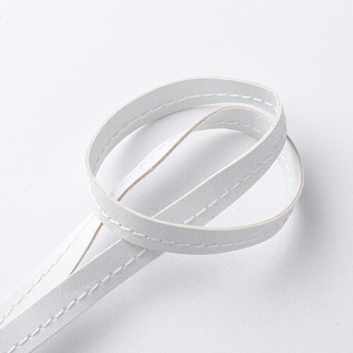 Skórzana zawieszka z paskiem na bagaż / etui na AirTag do sublimacji - biała