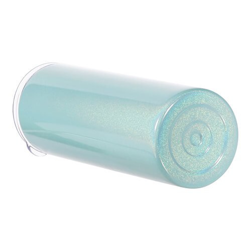 Kubek 600 ml ze słomką do sublimacji - jasnoniebieski opalizujący