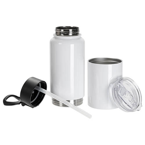 Butelka / kubek ze stali nierdzewnej 500 ml 2 w 1 do sublimacji - biały
