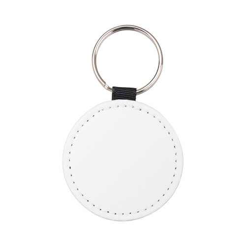 Brelok skórzany z brokatem do sublimacji - czerwone kółko