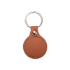 Brelok skórzano-metalowy do sublimacji - koło - brązowy