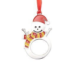 Metalowa zawieszka na choinkę do sublimacji - bałwan