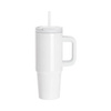 Kubek 1200 ml ze słomką i jasnoszarym uchwytem do sublimacji - biały