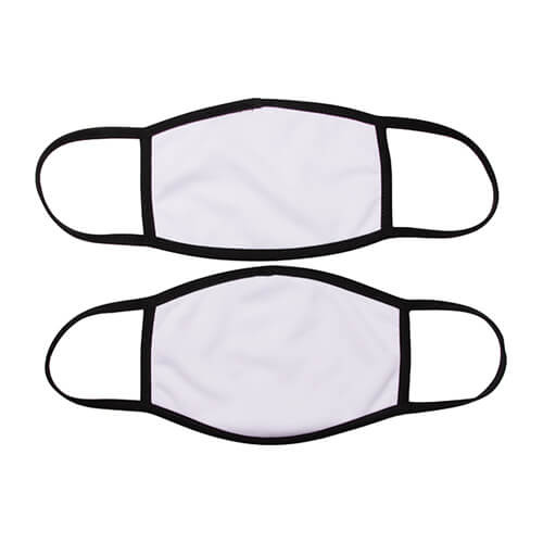 Duża maseczka na twarz z czarną lamówką do sublimacji