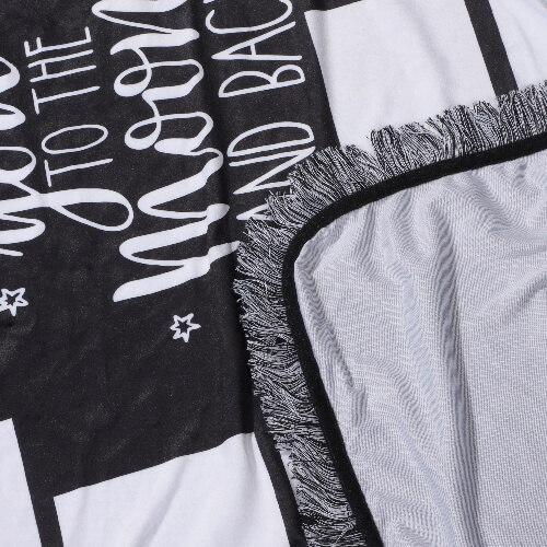 Pluszowy koc 150 x 100 cm z panelami na zdjęcia do sublimacji - 14 paneli