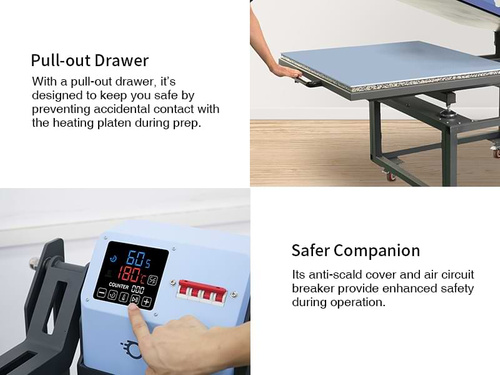 Prasa płaska 80 x 100 cm OtterPro z wysuwanym blatem