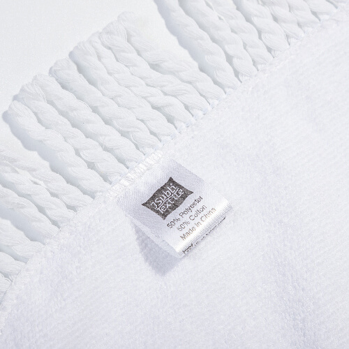 Ręcznik z mikrofibry 152 x 76 cm z frędzlami do sublimacji - biały