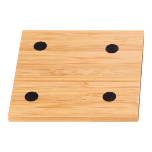 Zestaw 4 bambusowych podkładek pod kubek do sublimacji - kwadrat