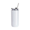 Kubek ze stali nierdzewnej 500 ml z pokrywką i słomką do sublimacji - biały