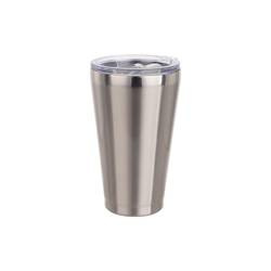 Kubek /tumbler/ ze stali nierdzewnej 450 ml z przykrywką do sublimacji - srebrny