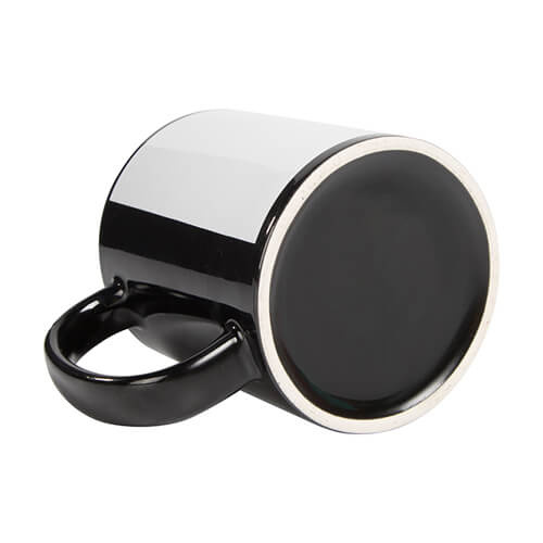 Czarny kubek 330 ml z białą ramka do sublimacji