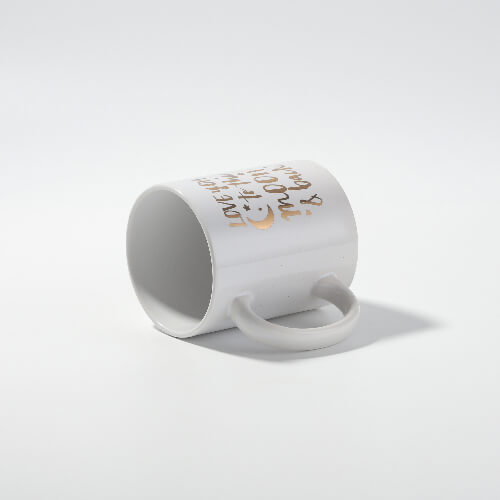 Kubek 330 ml ze złotym napisem do sublimacji - Love You to the moon & back