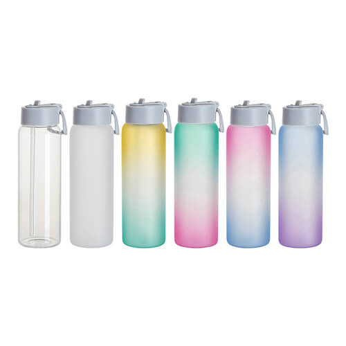 Butelka sportowa 950 ml z matowego szkła do sublimacji - fioletowo-niebieska