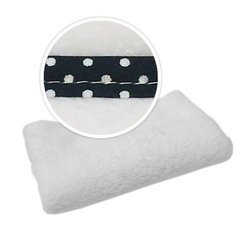 Kocyk z czarną lamówką w białe kropki Sublimacja