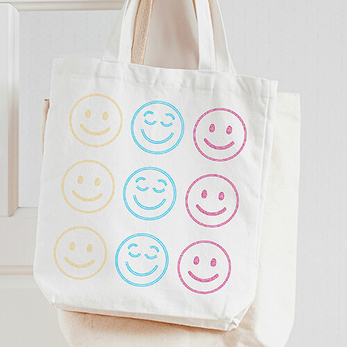 Duży arkusz z cyrkoniami do termotransferu - 9 uśmiechów