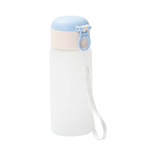 Butelka dziecięca 450 ml z silikonową słomką do sublimacji - niebieska