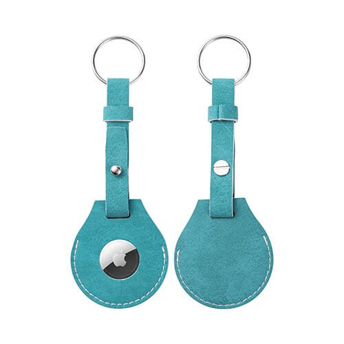 Brelok skórzany z paskiem / etui na AirTag do sublimacji - zielony