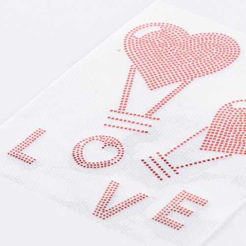 Arkusz z cyrkoniami do termotransferu - love