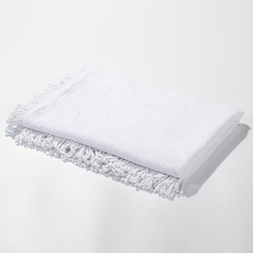 Ręcznik z mikrofibry 152 x 76 cm z frędzlami do sublimacji - biały