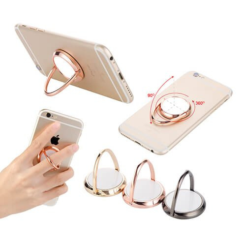 Obrotowy uchwyt na palec do smartphona - czerwone złoto