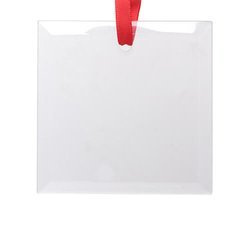 Szklana zawieszka na choinkę do sublimacji - mały kwadrat