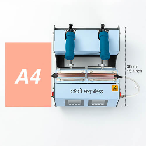 Dwustanowiskowa prasa do kubków i tumblerów - model 3 w 1