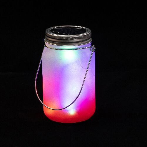 Lampion 450 ml z metalowym uchwytem - czerwony gradient