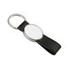 Brelok skórzano-metalowy do sublimacji - owal - czarny