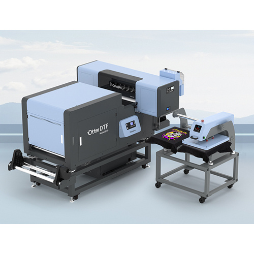 Dwustanowiskowa pneumatyczna prasa płaska OtterPro Air 40 x 60 cm - błękitna