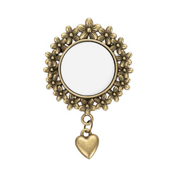 Okrągła broszka z zawieszką w kształcie serca do sublimacji