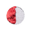 Dwukolorowe cekiny do sublimacji i aplikacji na tekstyliach - czerwone kółko Ø 10 cm