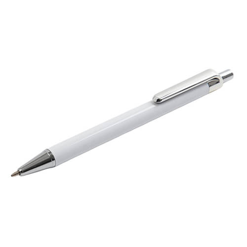 Długopis do sublimacji - biały korpus i srebrne dodatki + folia termokurczliwa
